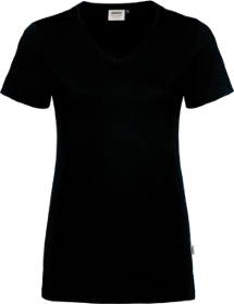 Hakro® Damen V-Shirt Cotton-Tec 169 / schwarz