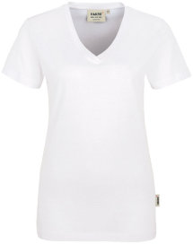 HAKRO Damen V-Shirt Classic 126, weiß