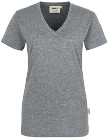 HAKRO Damen V-Shirt Classic 126, graumeliert