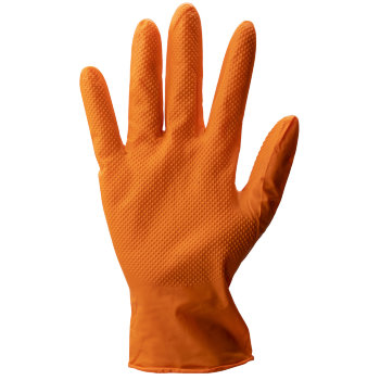 Einweghandschuh Nitril Grip orange puderfrei