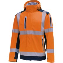 Vizwell Warnschutz Softshelljacke mit Kapuze