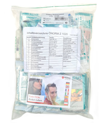 Füllung für Typ 2 Erste Hilfe Koffer auf ÖNORM Z1020:2025
