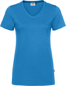 Hakro® Damen V-Shirt Cotton-Tec 169 / malibublau