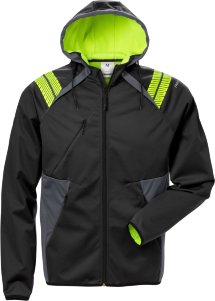 Fristads Softshelljacke mit Kapuze 7461 BON, schwarz/grau