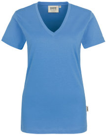 HAKRO Damen V-Shirt Classic 126, malibublau