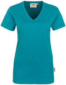 HAKRO Damen V-Shirt Classic 126, smaragd