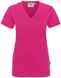 HAKRO Damen V-Shirt Classic 126, magenta