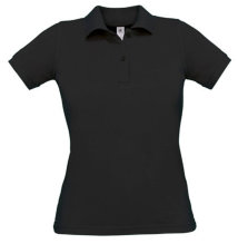 B&C Damen Polo Safran, schwarz