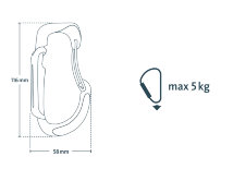 CAMP Safety Materialhaltekarabiner HUB Technische Zeichnung