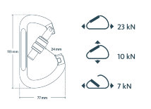 CAMP Safety Karabiner HMS BELAY LOCK Technische Zeichnung