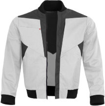 Qualitex Blousonjacke, weiß/grau