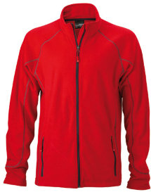 Fleecejacke Structure, rot/grau