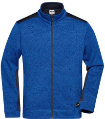 Strickfleece-Jacke, royal meliert/navy