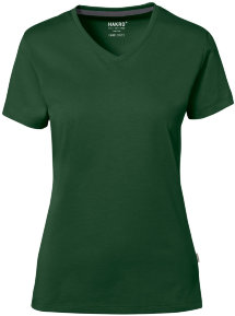 HAKRO Damen V-Shirt Cotton-Tec 169, tanne